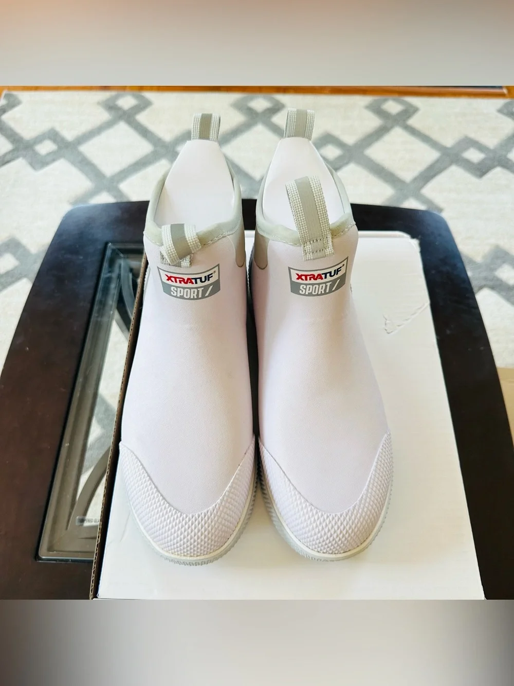 XTRATUF Men's Ankle Deck Boot Sport Waterproof Pull On Slip Resistant White
